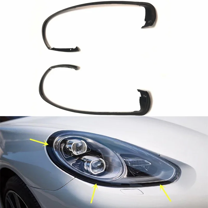 Para Porsche Panamera 2014 2015 2016 2017 faro de coche tira de sellado de goma embellecedor faro decorativo