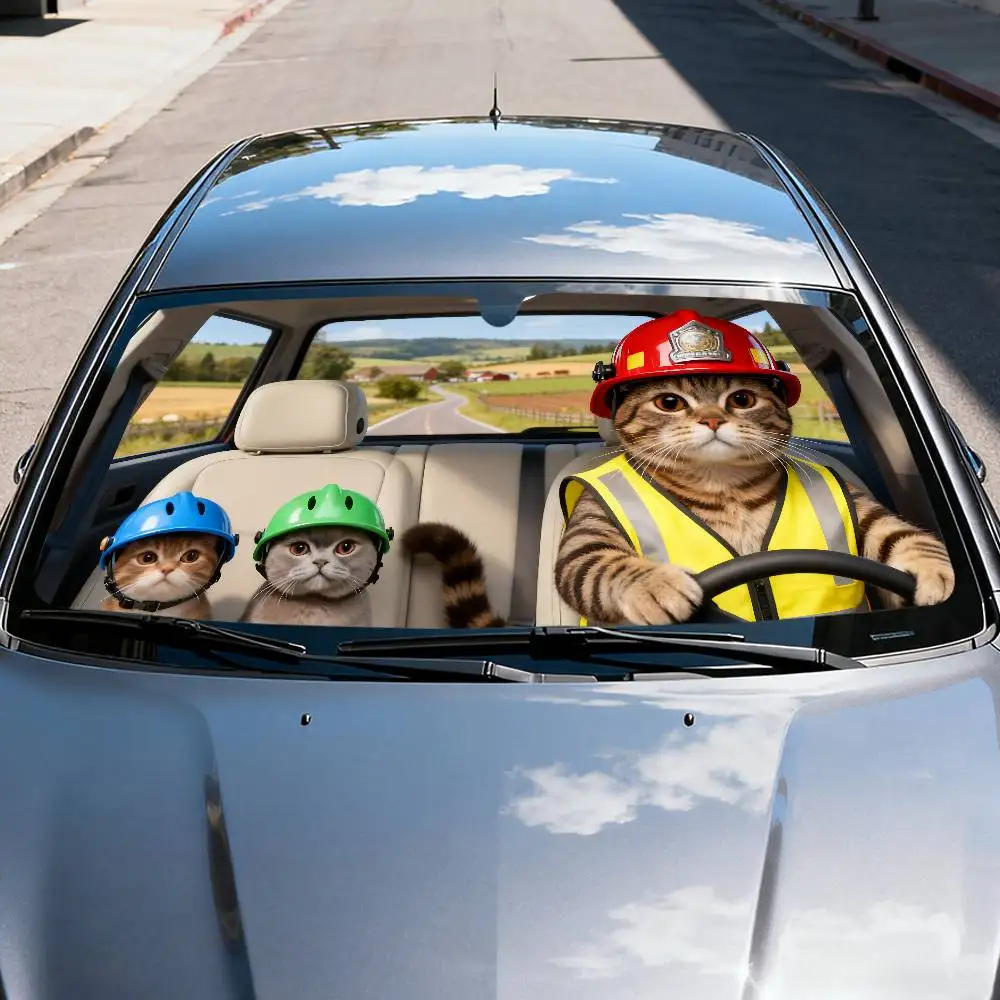 القط القيادة سيارة ظلة غطاء الزجاج الأمامي الظل سيارة ظلة الأشعة فوق البنفسجية سيارة الشمس قناع حامي #6