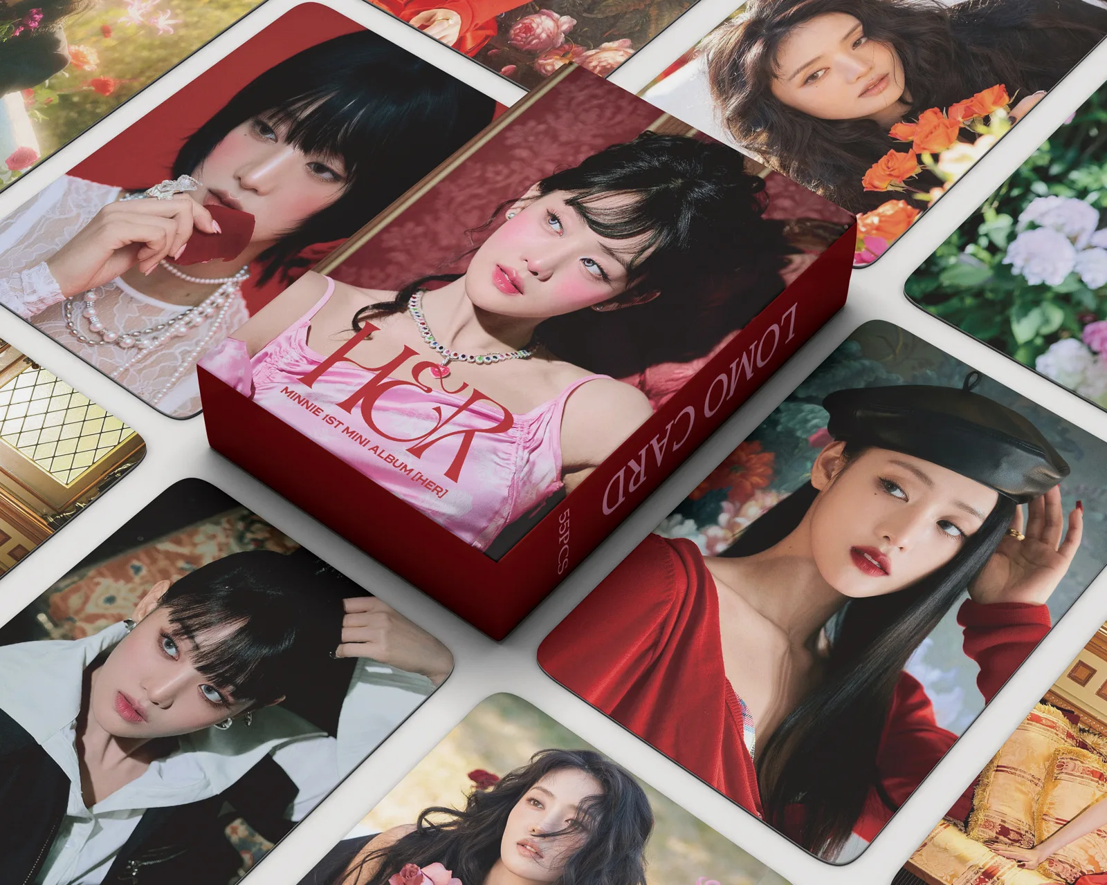 55Pcs/Set (G)I-DLE Idol Minnie New Album HER Photocards MiYeon SoYeon YuQi ShuHua HD Printed Postcards Lomo Cards Fans Gifts