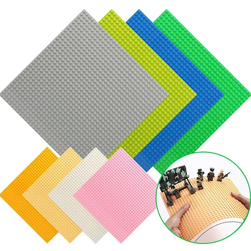 6PCS คลาสสิกฐานแผ่น 32x32 16x32 จุด Baseplate อิฐ DIY Assembly พลาสติก ABS Building Blocks ใช้งานร่วมกับยี่ห้อตัวเลข City