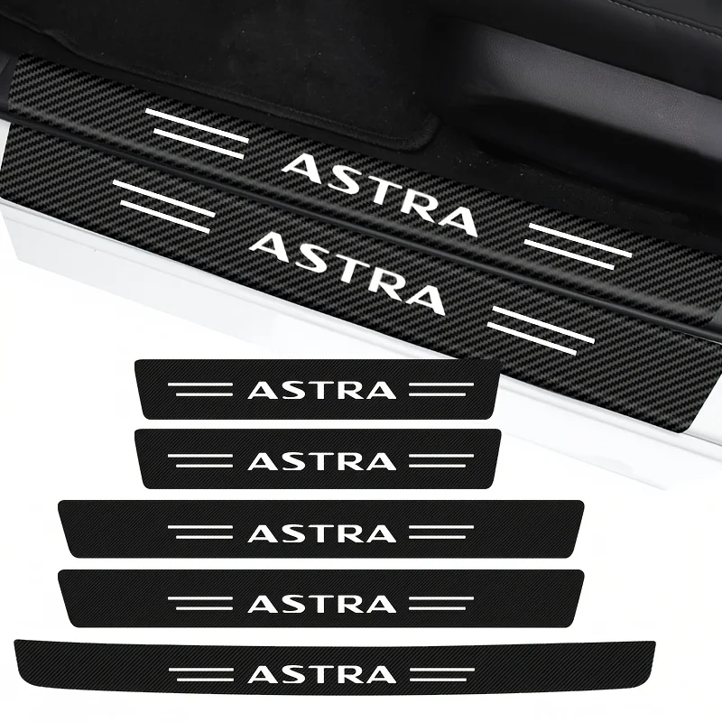 

5PCS Car Threshold Carbon Fiber Protective Stickers Rear Trunk Protector Strips for OPEL ASTRA Automobile Accessories