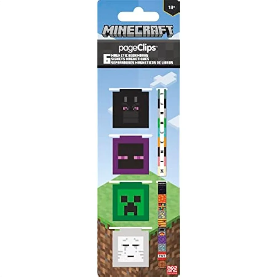 

Minecraft Magnetic Page Clips Stationery 2.25 x.022 x 8.25 Multicolor 6Pack