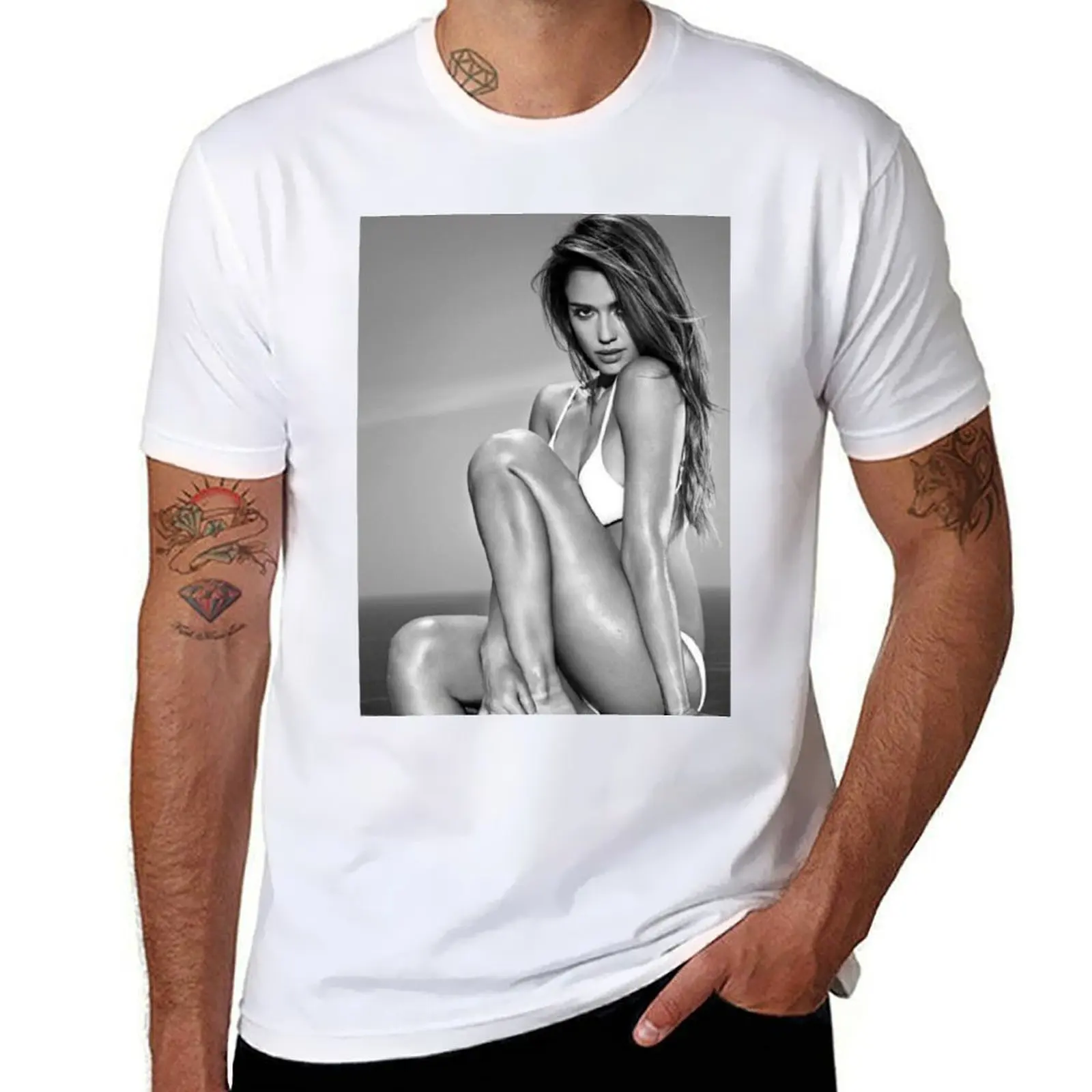 

Jessica Alba T-Shirt man t shirt luxury man t shirt cotton high quality T-Shirt
