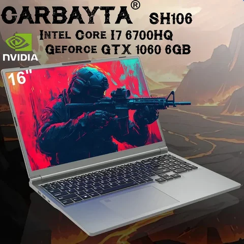 2025 16" Gaming Laptop intel Core i7-6700HQ GTX 1060 6GB Notebook PC IPS 1920*1200 16GB DDR4 1TB SSD Windows 11 Pro Laptop Gamer