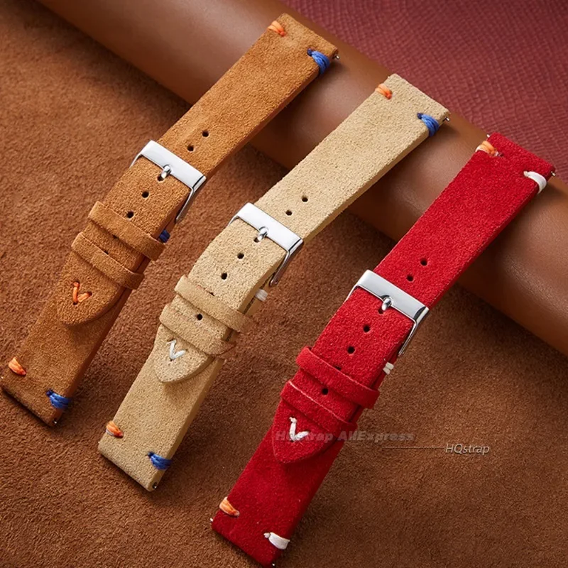 22mm 20mm Suede Watch Strap Quick Release Bracelet Universal Replacement Wristband Women Men Waterproof Watchband Accessories