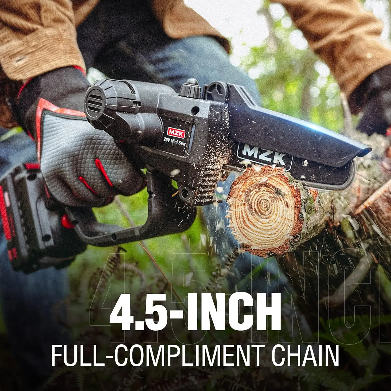 Cordless Pole Saw & Mini Chainsaw with 3 Replacement Chain, 20V Battery Pole Chainsaw, 4.5