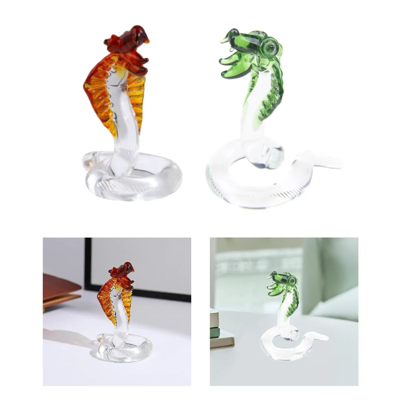 زخرفة تمثال ثعبان صغير زجاجي، 2025 سنة صينية لتزيين الثعبان