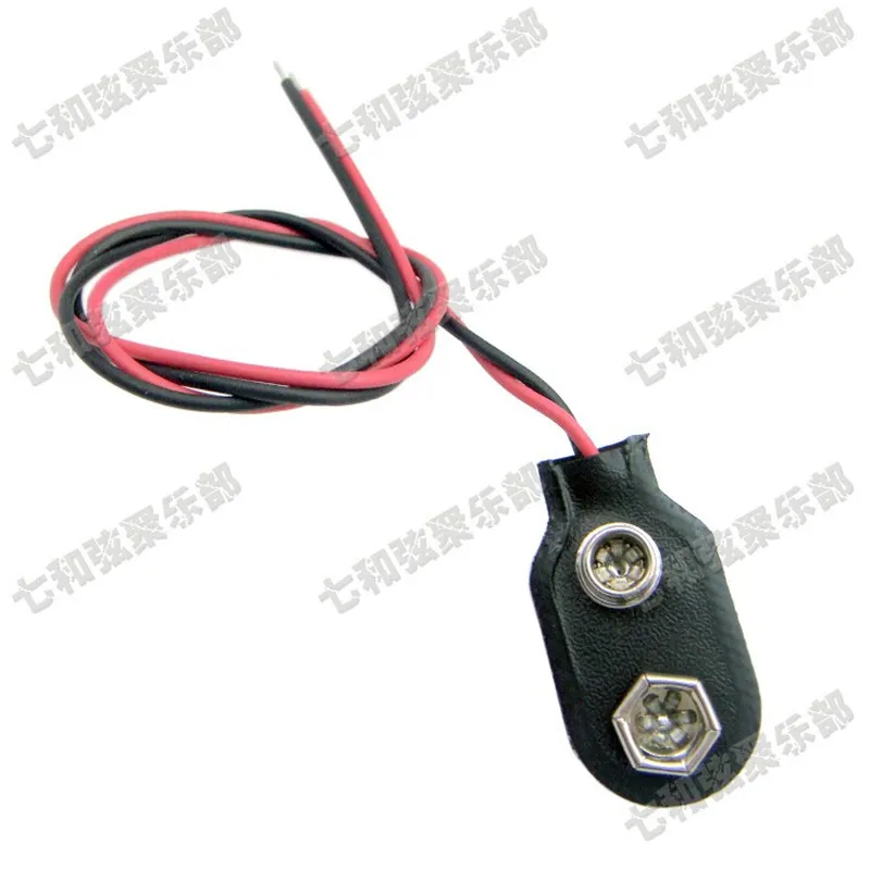 5Pcs 9V 9 Volt Battery Clip Holder Connectors Plug Snap Type Lead Wire Soft Battery Buckle For Electric Bass Guitar parts