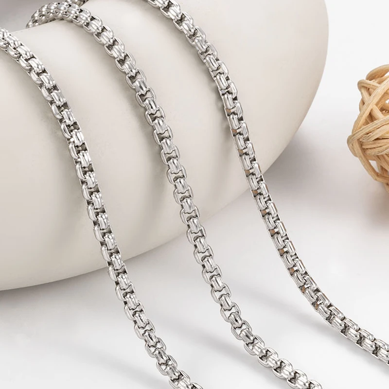 

1Meter Stainless Steel Charm Fashion Box Chain For DIY Punk Jewelry Making Necklace Bracelet Accessories materials Wholesale