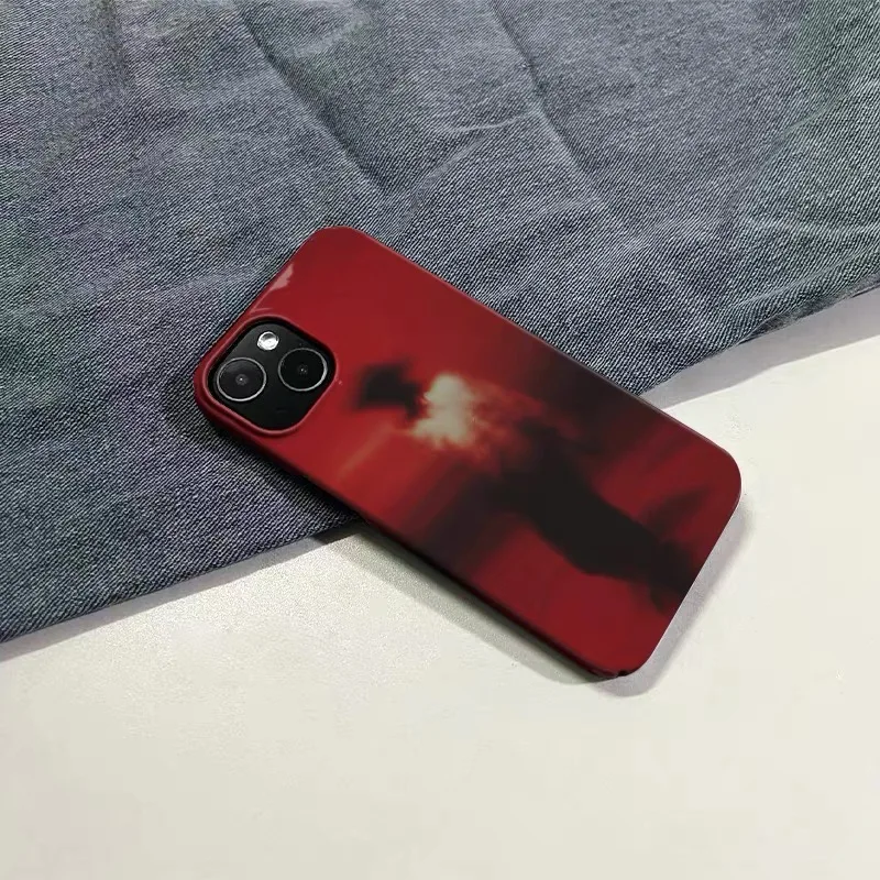 Ins Korean Red Art Shadow Case for IPHONE 17 16ProMax 15 14 13 12 11 PRO Plus Acrylic TPU Two in One Magnetic Phone Cases