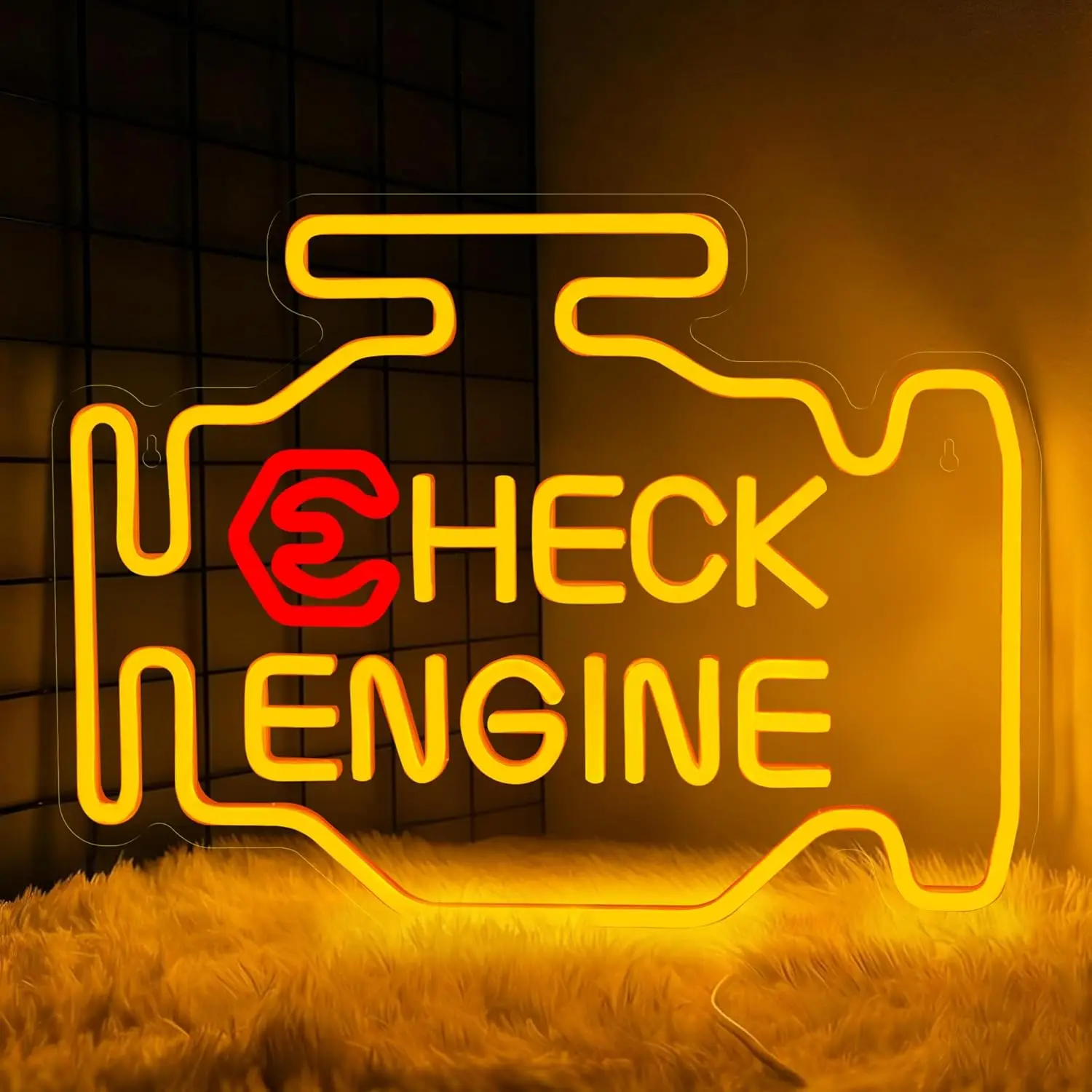 

Неоновая вывеска «Check Engine», настенный светильник, USB LED неоновая лампа для гаража, автомастерской, спальни, декор, подарок на день рождения