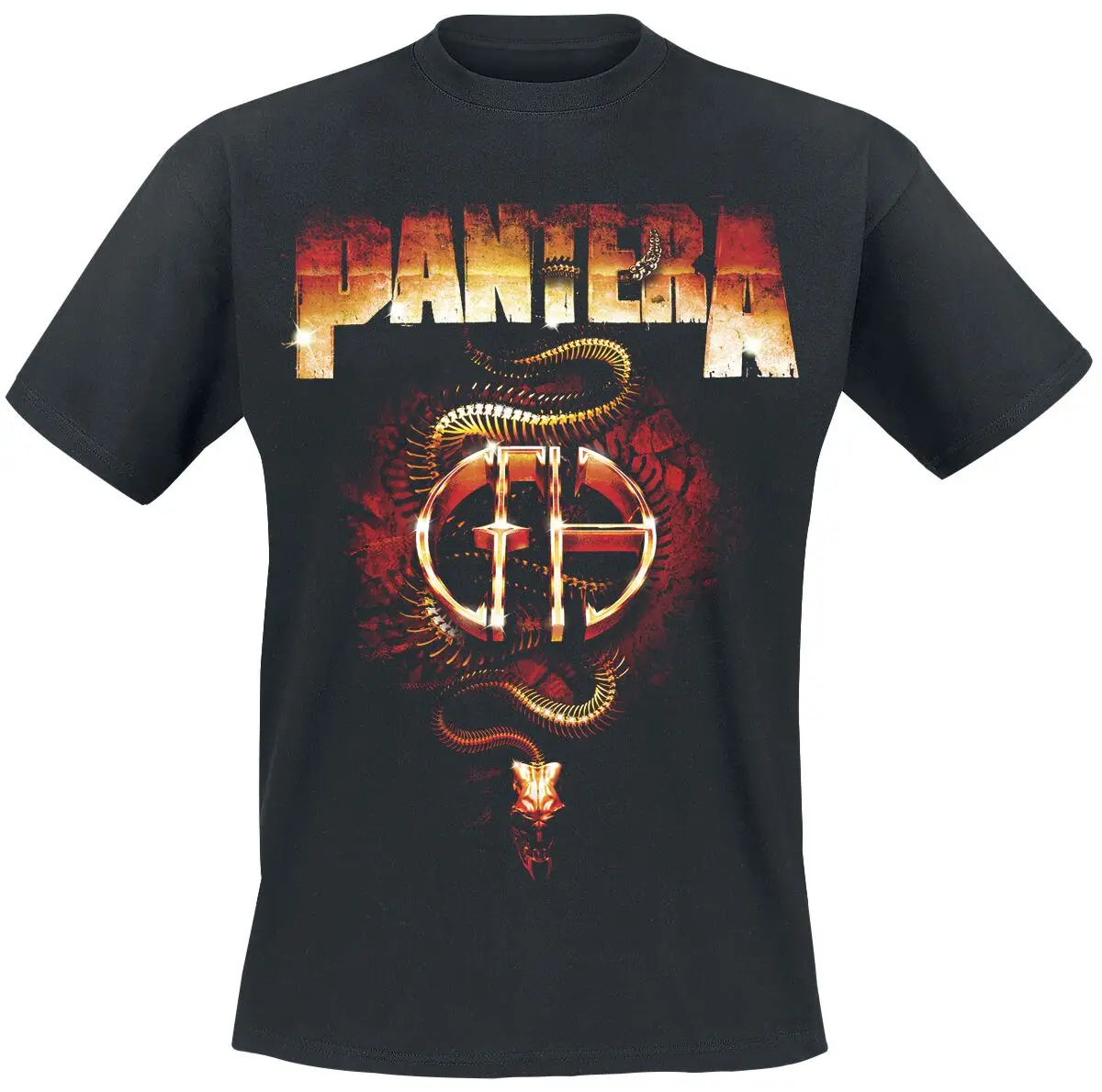 CFH Flames Pantera T-Shirt Men Women Metal Rock Band Graphic Tee 100% Cotton Summer Streetwear Top view 2