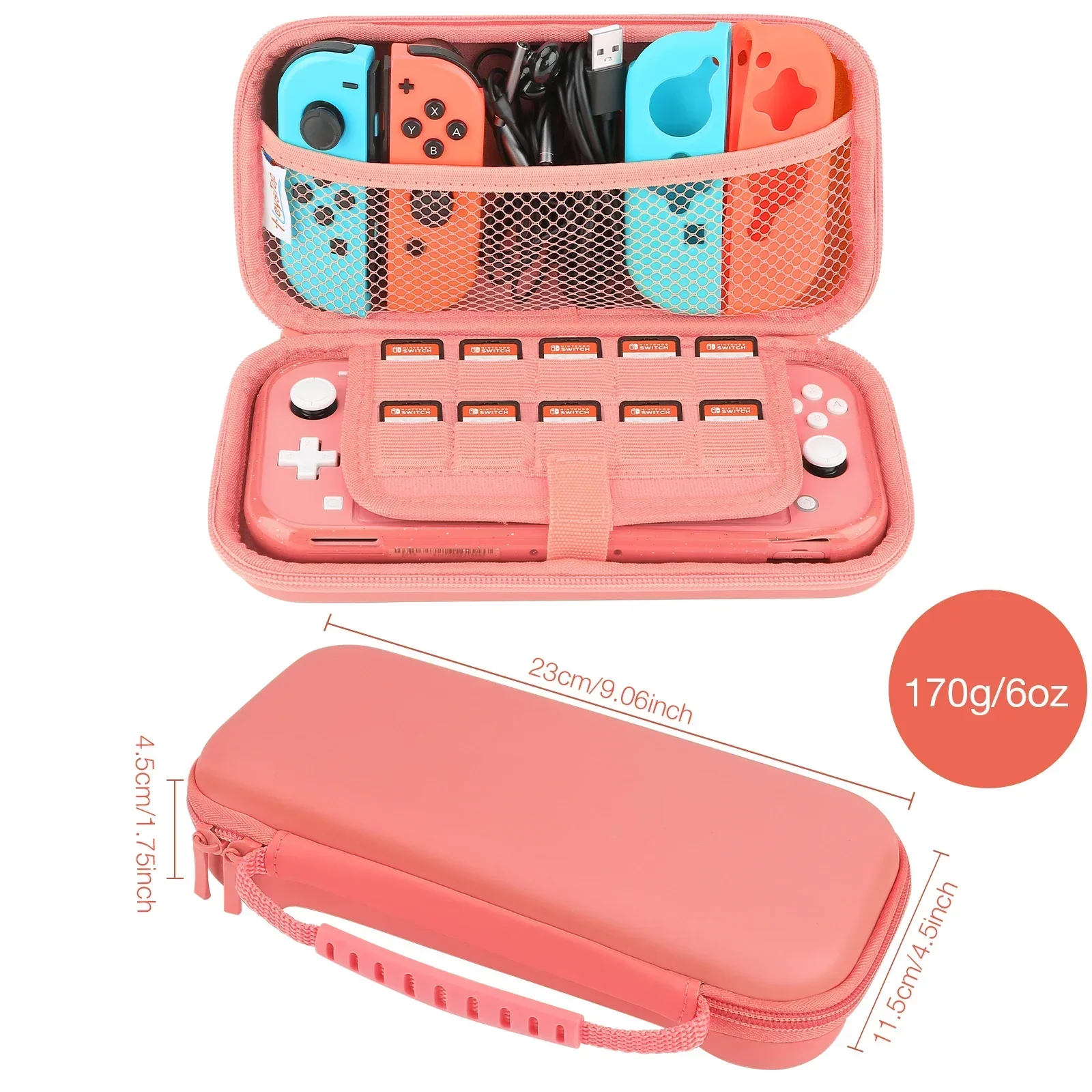 Suitable for Nintendo Switch Lite Portable Travel Handbag with Star Flashing TPU Protective Case Screen and 6 Keycaps