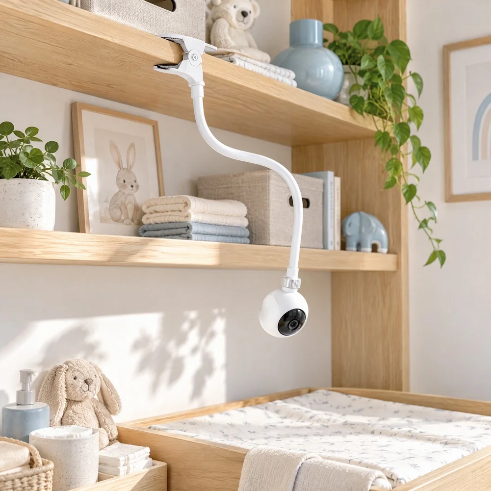 No-Drill Flexible Clamp Mount For VTech VM923 With VM924 Camera Holder Base With Strong Clamp Security Camera Bracket For Crib