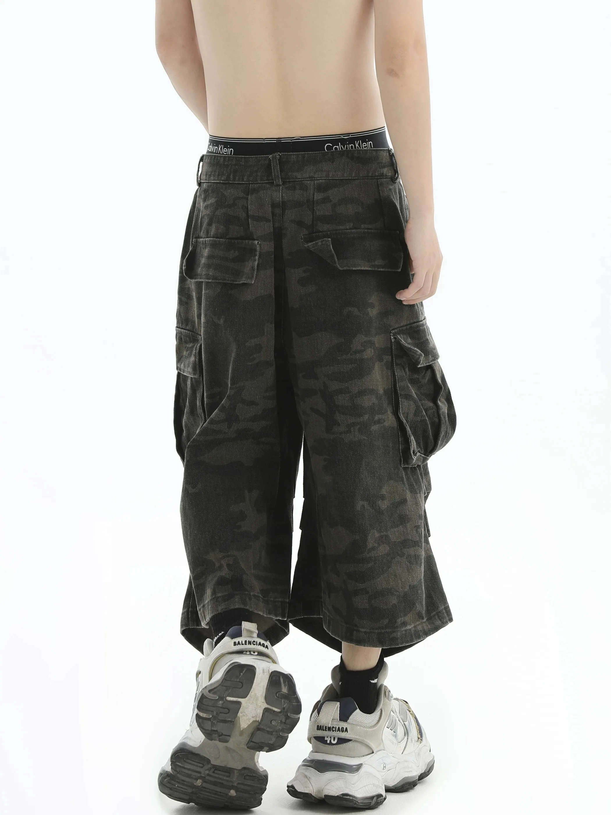 2024 y2k Korean Streetwear Baggy Camouflage Cargo Jeans scene Fashion Style Wide Leg Pants 2000s Japanese Camo Men\'s Clothing