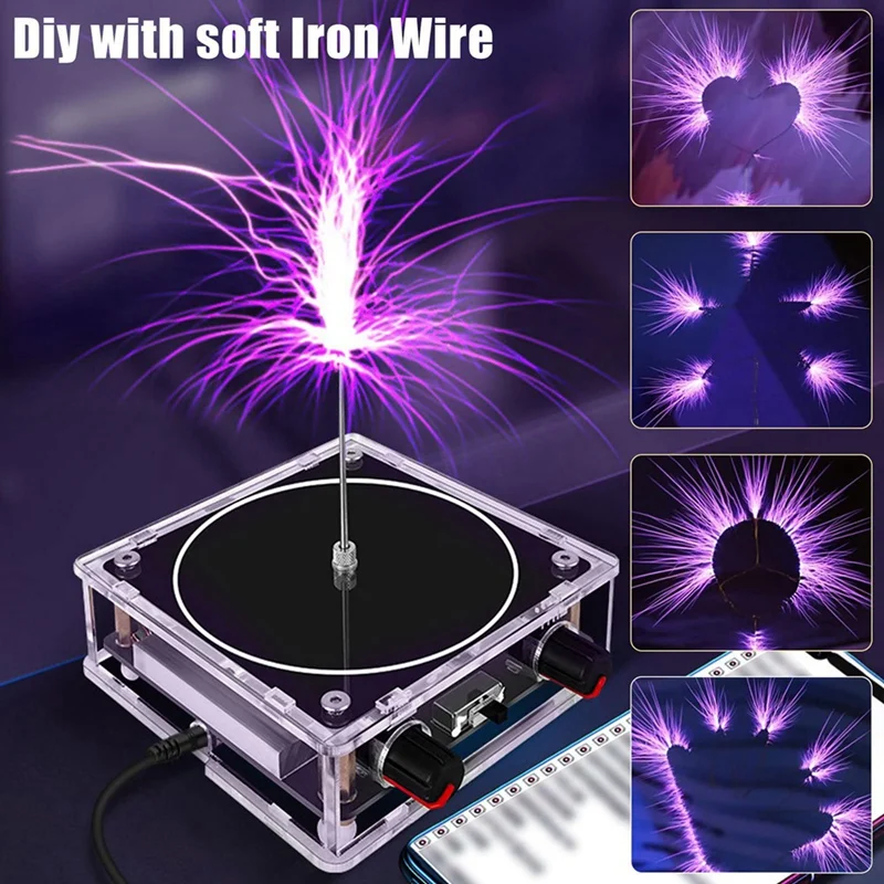 Coil Tool Gloeilamp Tool Voor Tesla Kunstmatig Bliksempatroon Storm Coil Elektronisch Zakvuurwerk Met US Plug Rood