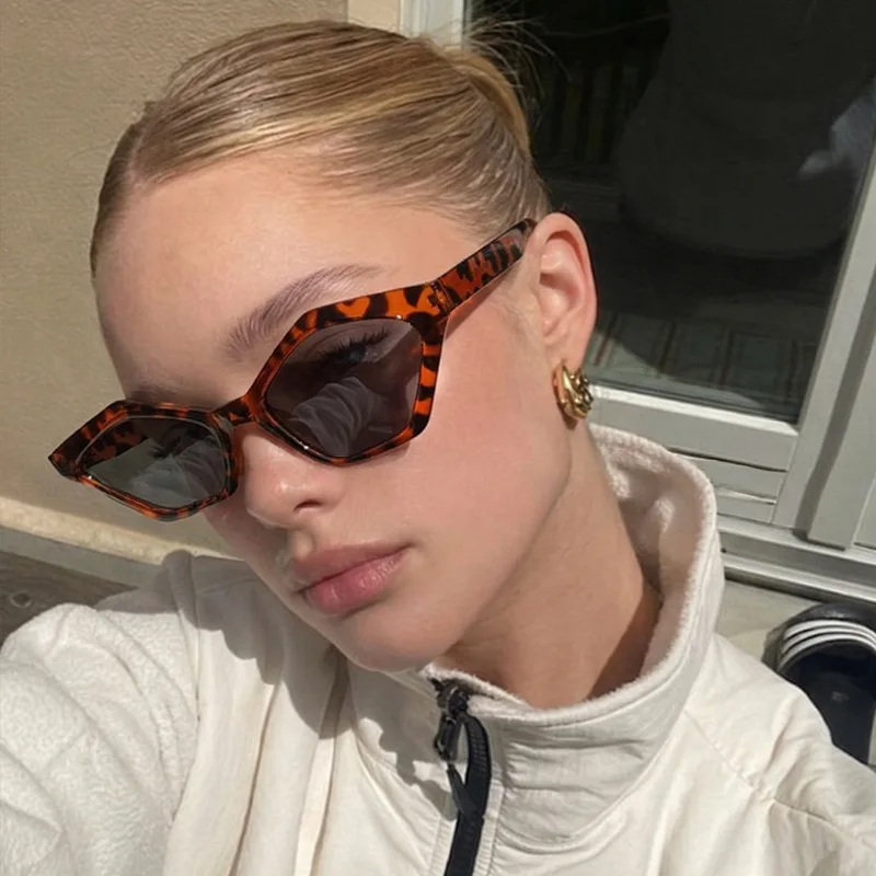 Polygon Shape Sunglasses Women Korean Fashion Anti-reflective Sun Glasses Man Stage Performance Female Sunglass