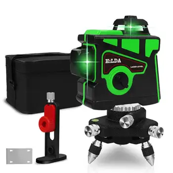 Laser level 12 lines 3D self-leveling 360 horizontal and vertical cross super strong green laser beam line