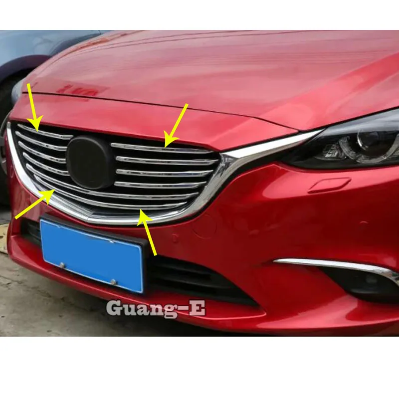 For Mazda6 Mazda 6 Atenza 2017 2018 2019 Car Body Detector ABS Trim Front Bottom Engine Grid Grill Grille 10PCs