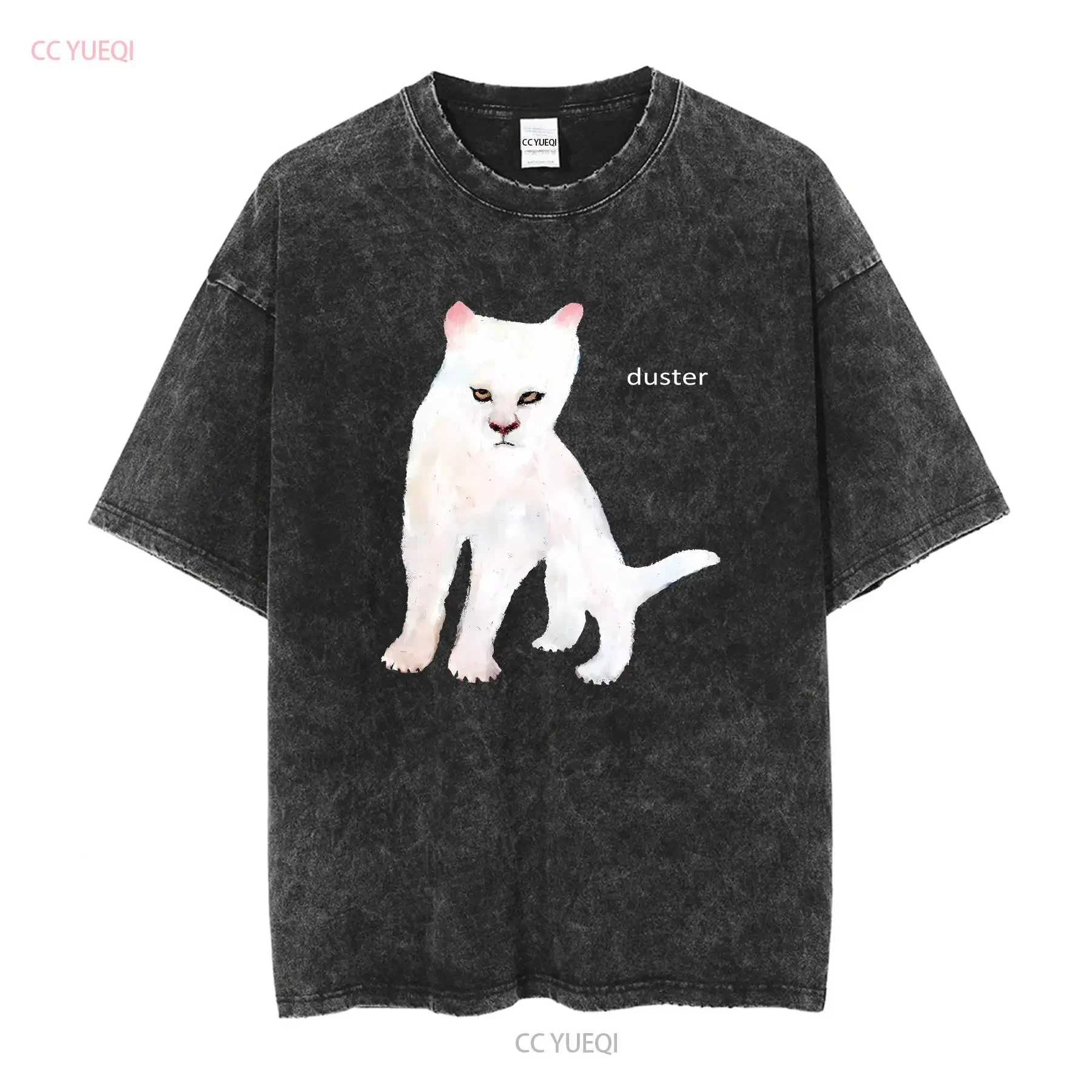 Rare Duster Band White Cat Album Black All Size T Shirt long or short sleeves vintage Washed Soft designer clothes Comfortable