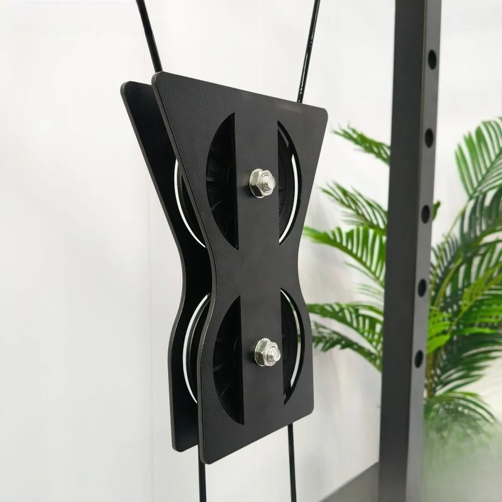 Double Pulley Unit for Home Exercise Stations Supporting Lat Pulldown Row Push and Rotational Movement Patterns