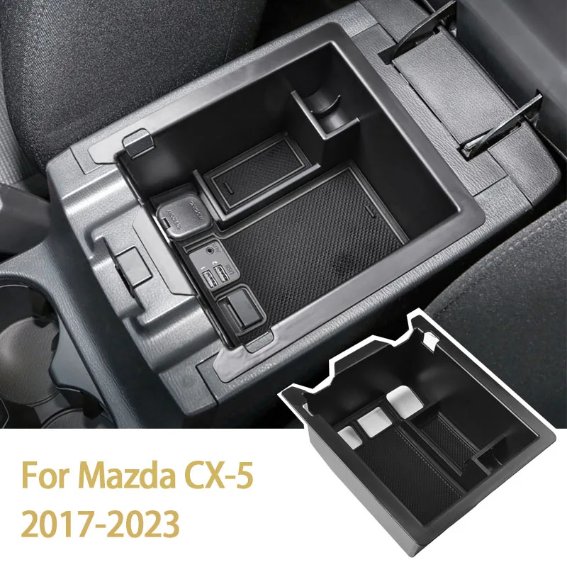 Car Armrest Secondary Storage Box Dividers for Mazda CX-5 2017-2024 Interior Accessories Insert Tray Center Console Organizer