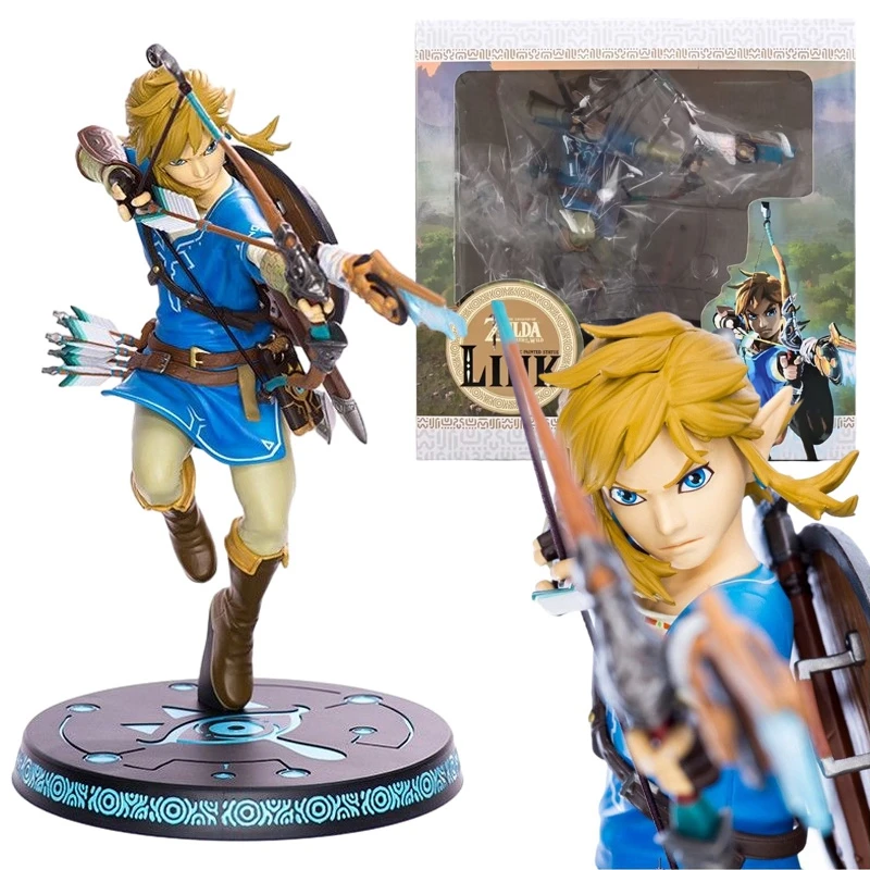 

22cm The Legend Of Zelda Breath of The Wild Game Anime Figure Hunter Link Action Figure PVC Adult Collectible Model Doll Toys