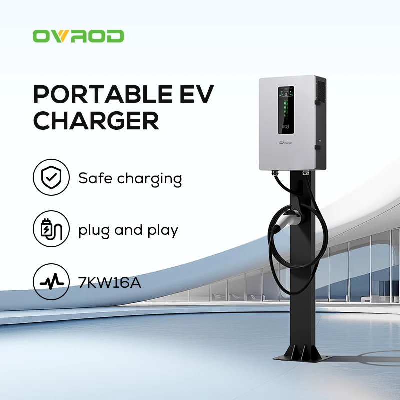 Ovrod Borne De Recharge Voiture Electrique Wallbox Ccs2 محطة شحن جدار جبل 20Kw Dc Ev شاحن