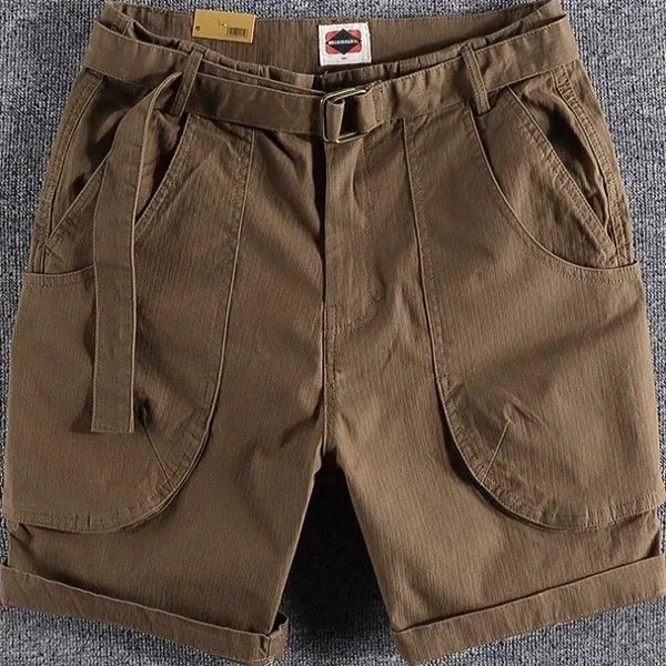 سروال قصير فضفاض للرجال، تصميم خفيف للعمل، أنيق للصيف، قصة مستقيمة، خصر متوسط، مناسب للشباب النشط #4