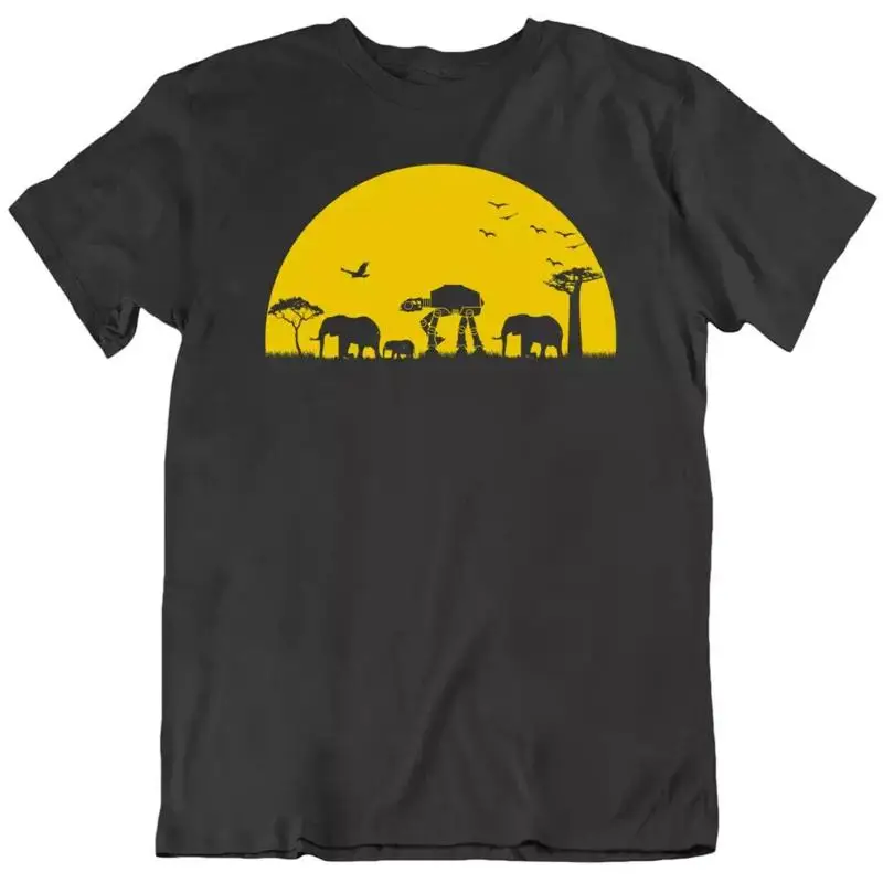 Atat Walkers Transporte Blindado Elefante Pôr do Sol Safari Tv Camiseta Engraçada Nova