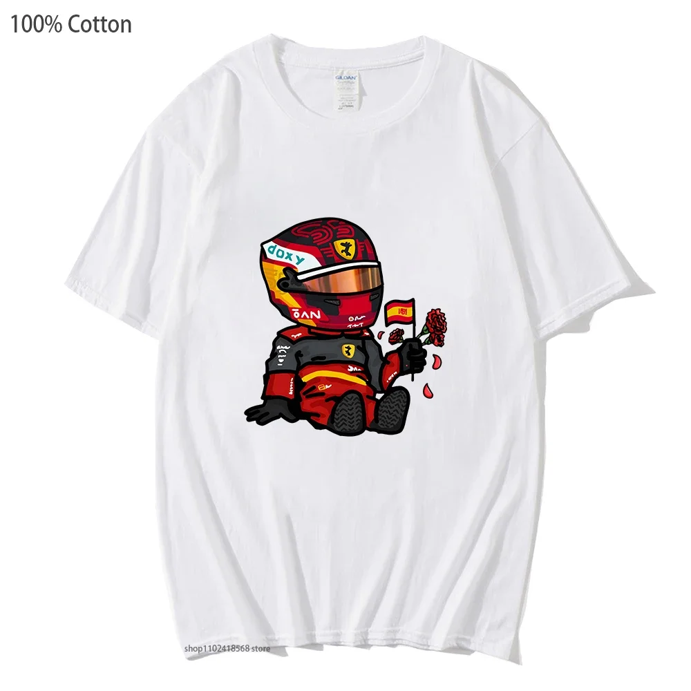 Mini F1 Tshirt 100%Cotton T-Shirts Cool Car Oversized Y2k Clothes Funny Games Men Clothing Harajuku Tee Women's Short Sleeve Top