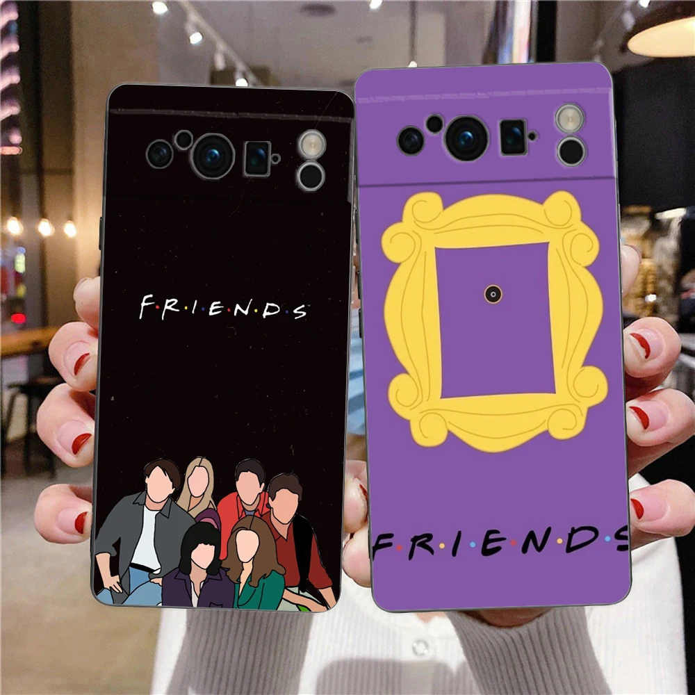 حافظة هاتف فاخرة من البولي يوريثان لهاتف جوجل بيكسل 9 8 8A 7 7A 6 Pro XL 6A 5G Central Perk Coffee friends tv Show غطاء خلفي ناعم أسود