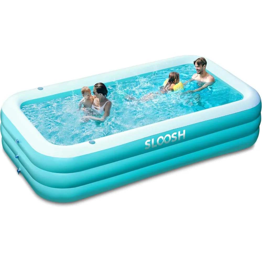 

Inflatable Pool with Seats, 125" x 68" x 22" Full-Sized Inflatable Swimming Pool, Durable Thickened above Ground Swimming Pool