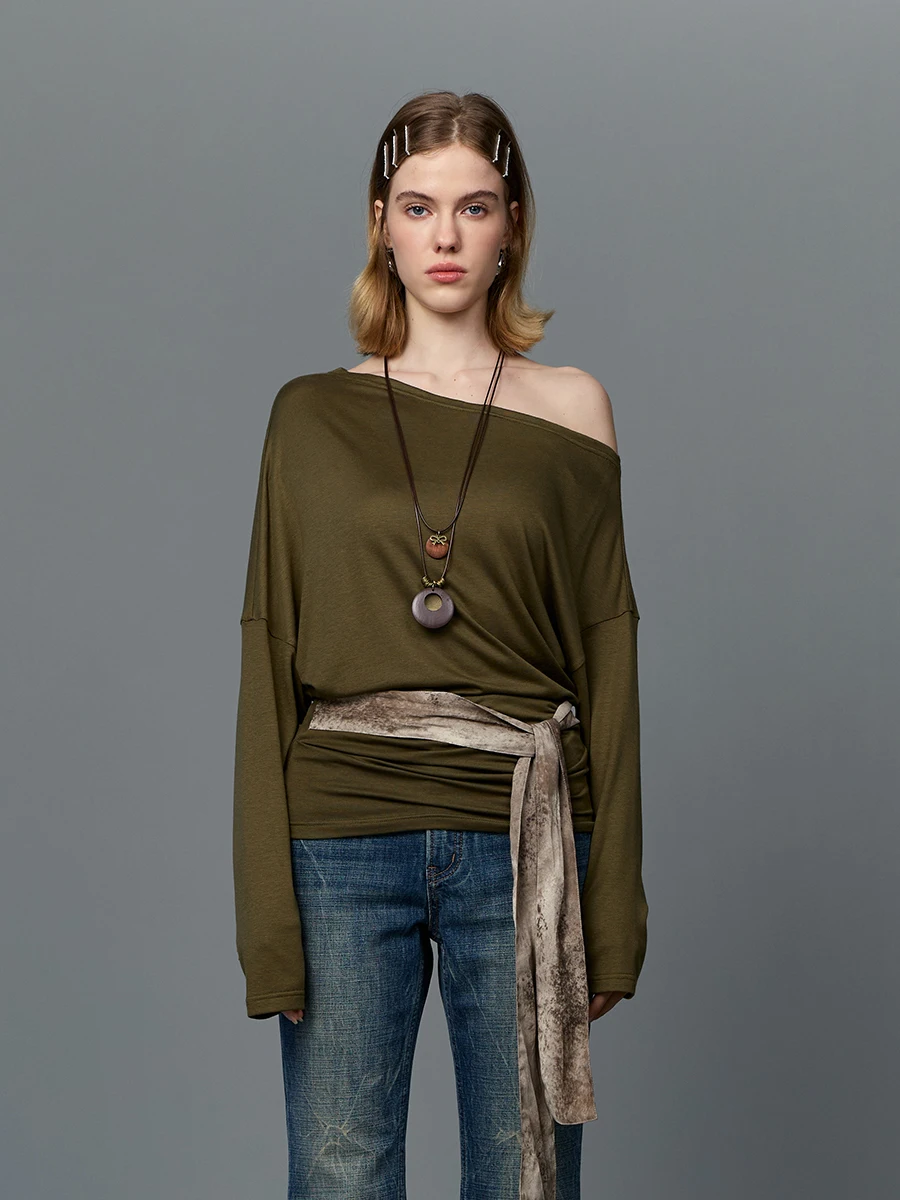 

ClinkClunk Autumn Winter New Original Design Retro Military een Belted oulder Ladies Top Faionable Slimming Sle Women...