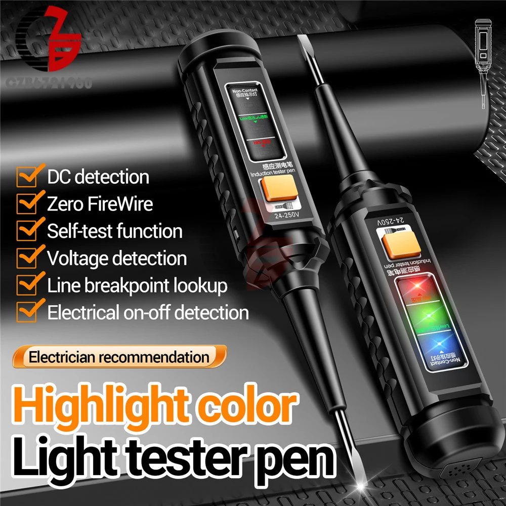 AC24-250V Non-contact Voltage Tester Pen Three Light Sensor Beep Alarm Electrical Screwdriver Test Pencil Voltage Meter Tester