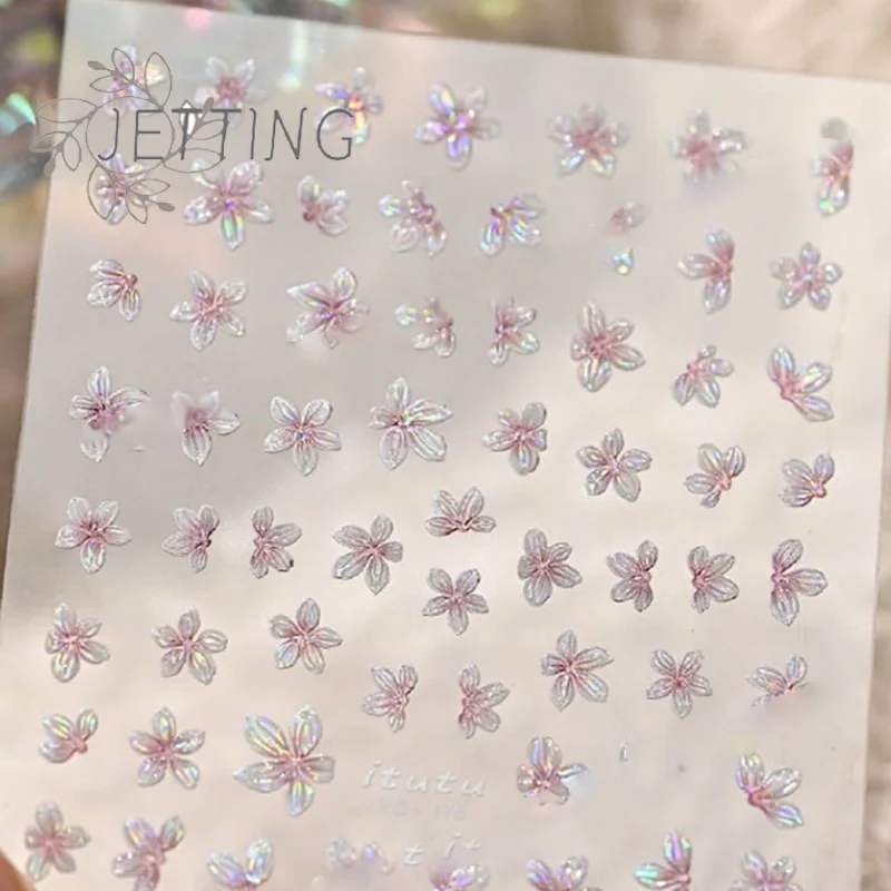 สติ๊กเกอร์ติดเล็บลายดอกไม้ 5 กลีบ 1 ชิ้น ลายดอกไม้เล็กๆ สไตล์สดใส สำหรับตกแต่งเล็บ DIY อุปกรณ์ทำเล็บ