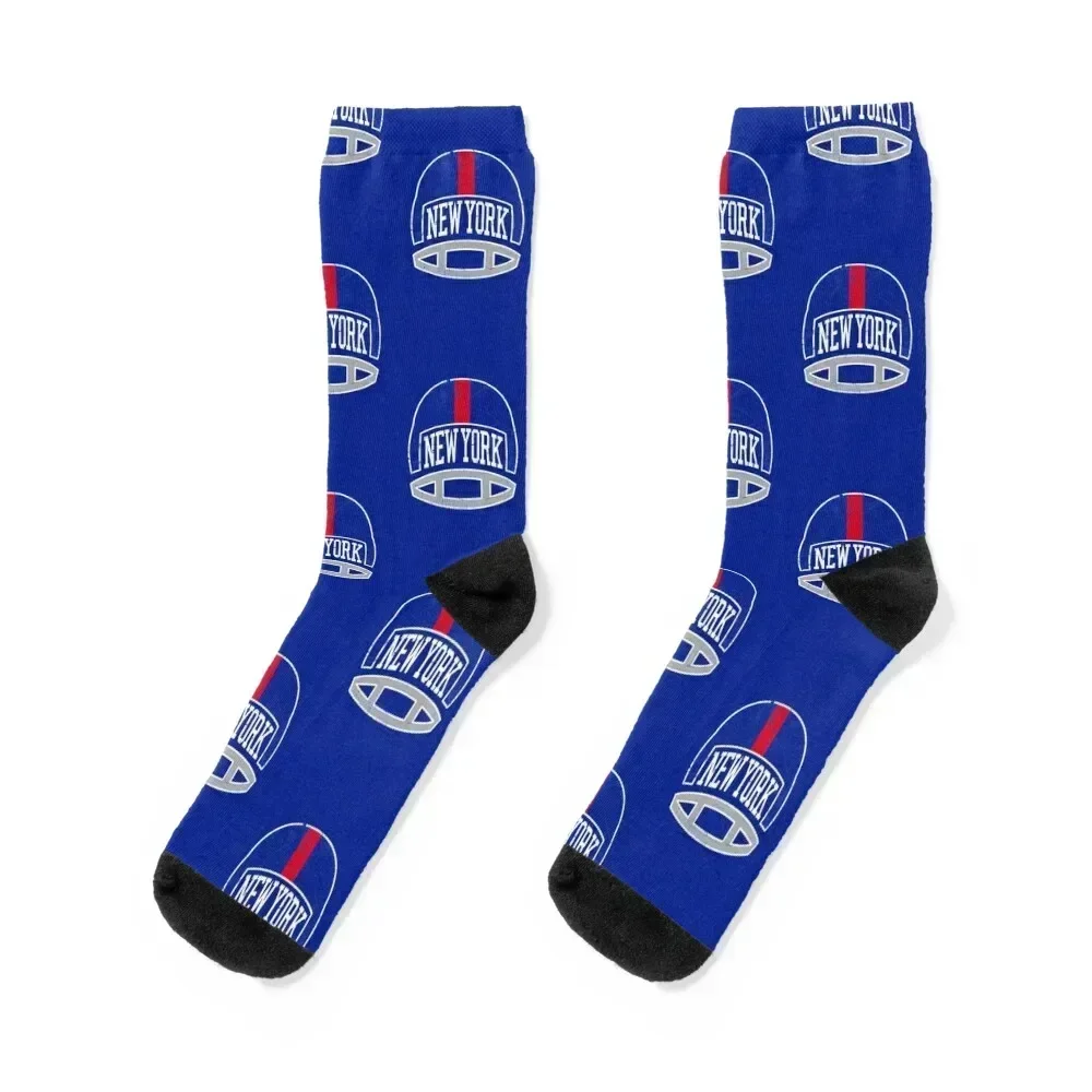 New York Retro Helmet - Blue Socks Wholesale Toe sports anti slip football halloween Men Socks Women's