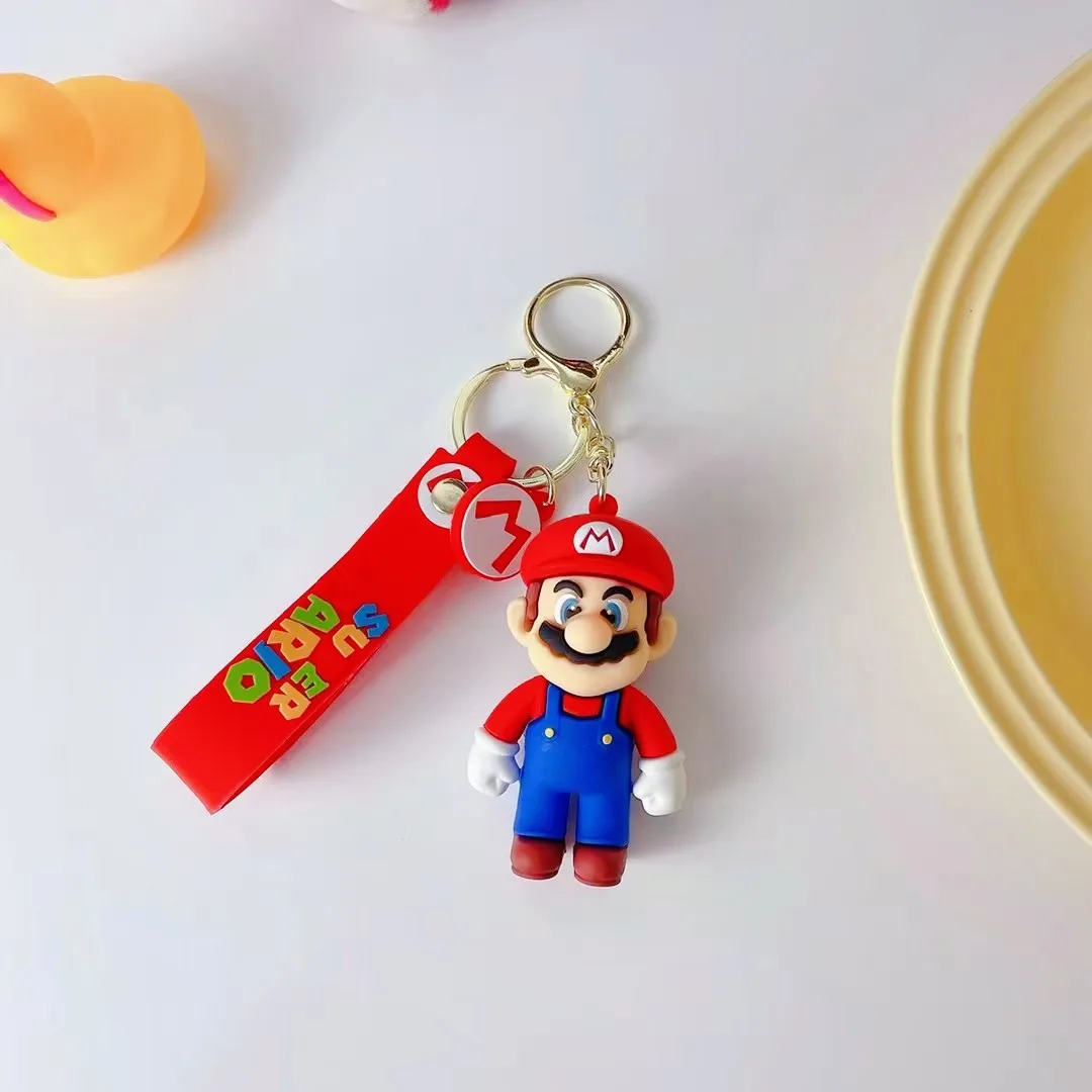 Cartoon Game Plumber Luigi Red Green Series Keychain Cute Doll Pendant Classic Nostalgic Car Keychain