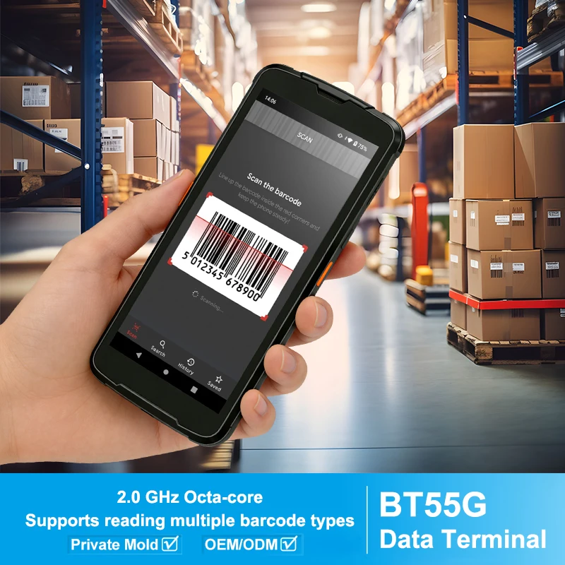 5.5 Inch Handheld Pda 1D 2D Scanner Android Mobile Data Terminal Touch Screen Handheld Wifi Industrial Terminal Pda