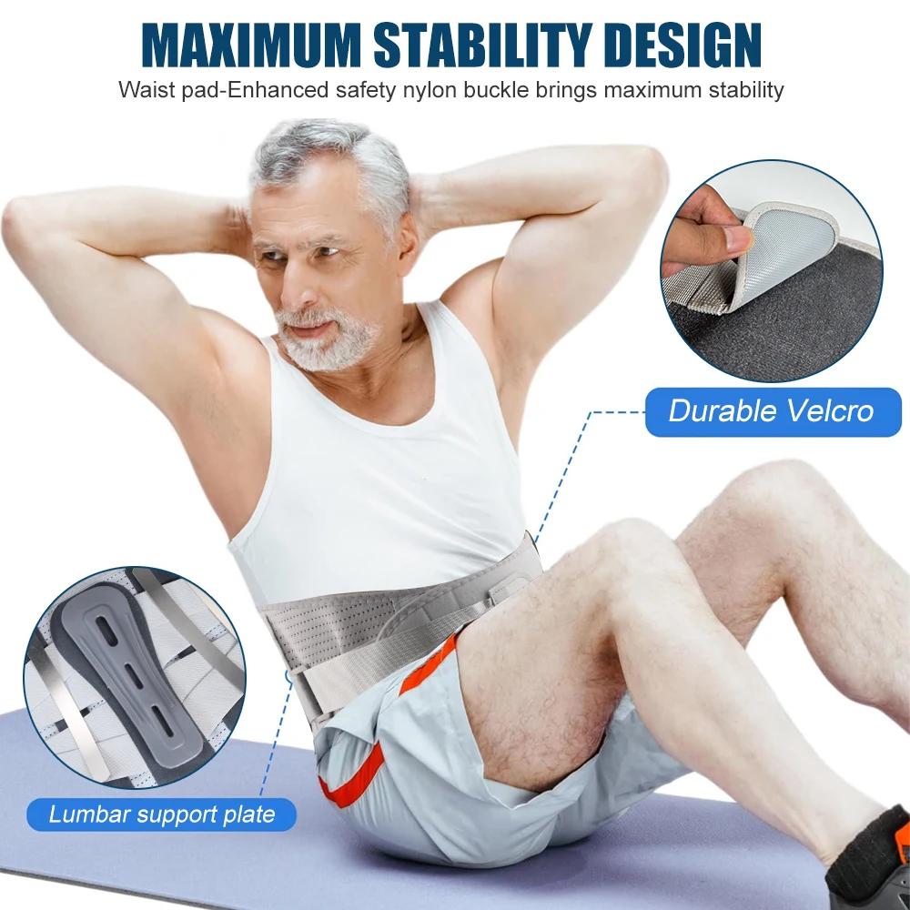 1PCS Lower Back Brace with Splints,Ergonomic Curved Spine Support,Back Brace for Men Women ,Posture, Heavy Lifting, Sciatica