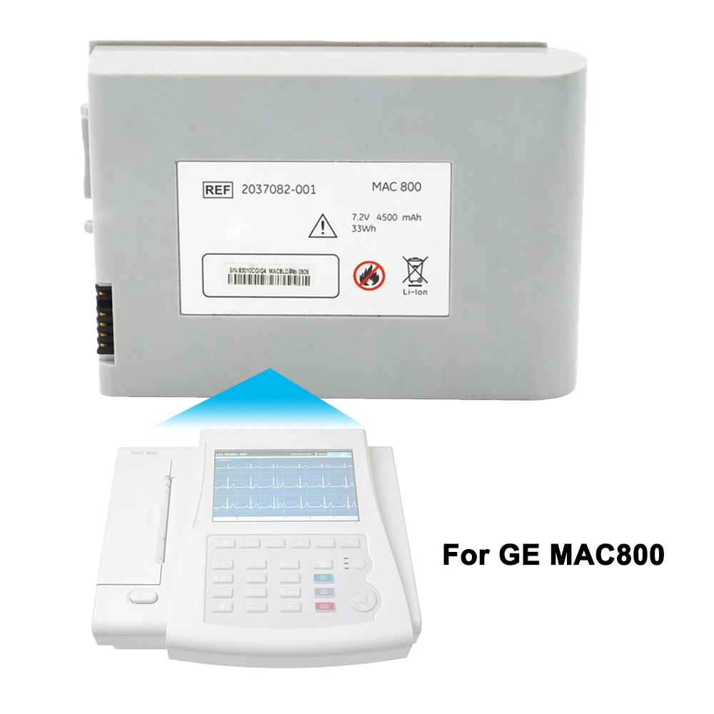 KingSener 2037082-001 Replacement Battery For GE MAC800 MAC 800 ECG Machine 2039944-001 M2823 M2823-O 7.2V 33WH