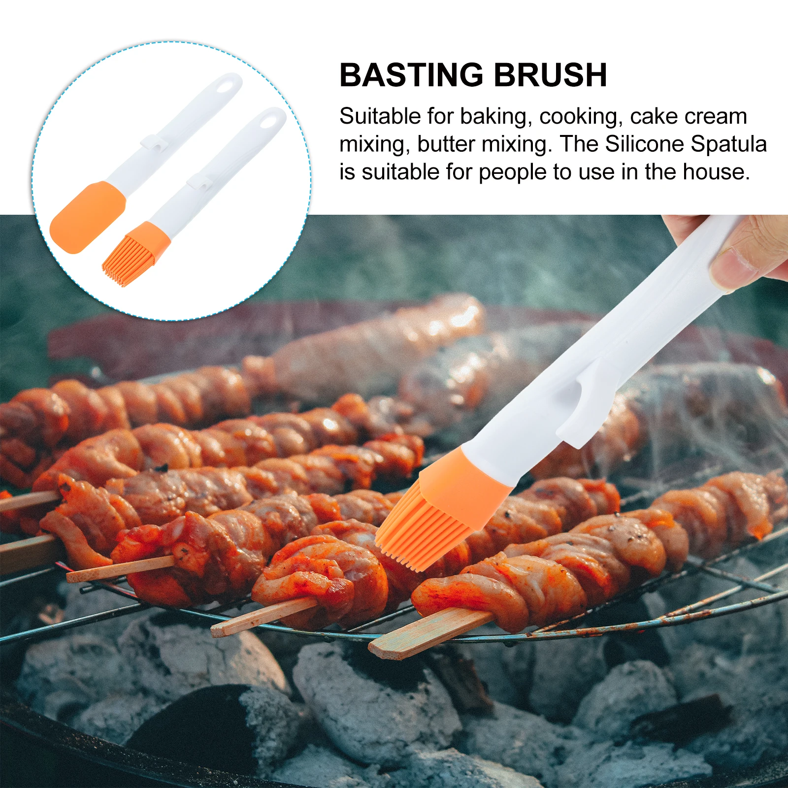 

1Set Silicone Scraper Spatula Brush Set Professional Oil Basting Brush Baking Cream Mixing Tools Silicone Spatula