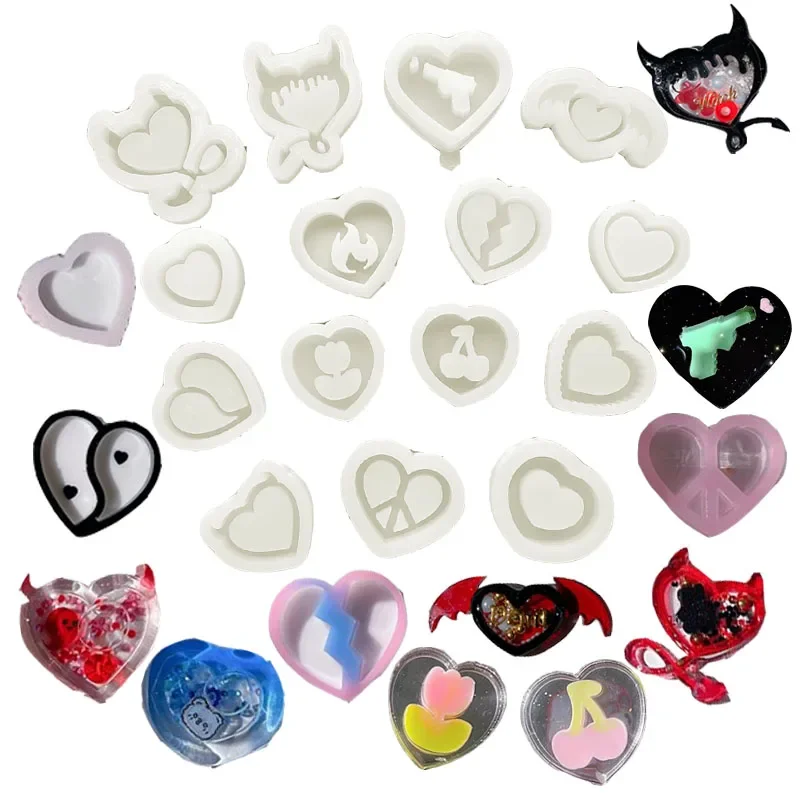 DIY Heart Series Shaker Mold Resin Mold Jewelry Tool Jewelry Accessories Epoxy Resin Molds