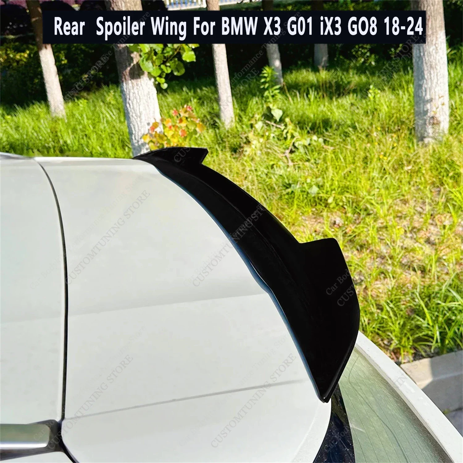 For BMW X3 G01 iX3 G08 Gloss Black ABS Rear Spoiler Wing X3 20d 30i 30d 30e M40i M40d 2018-2024 Rear Roof Spoiler Caps Tuning