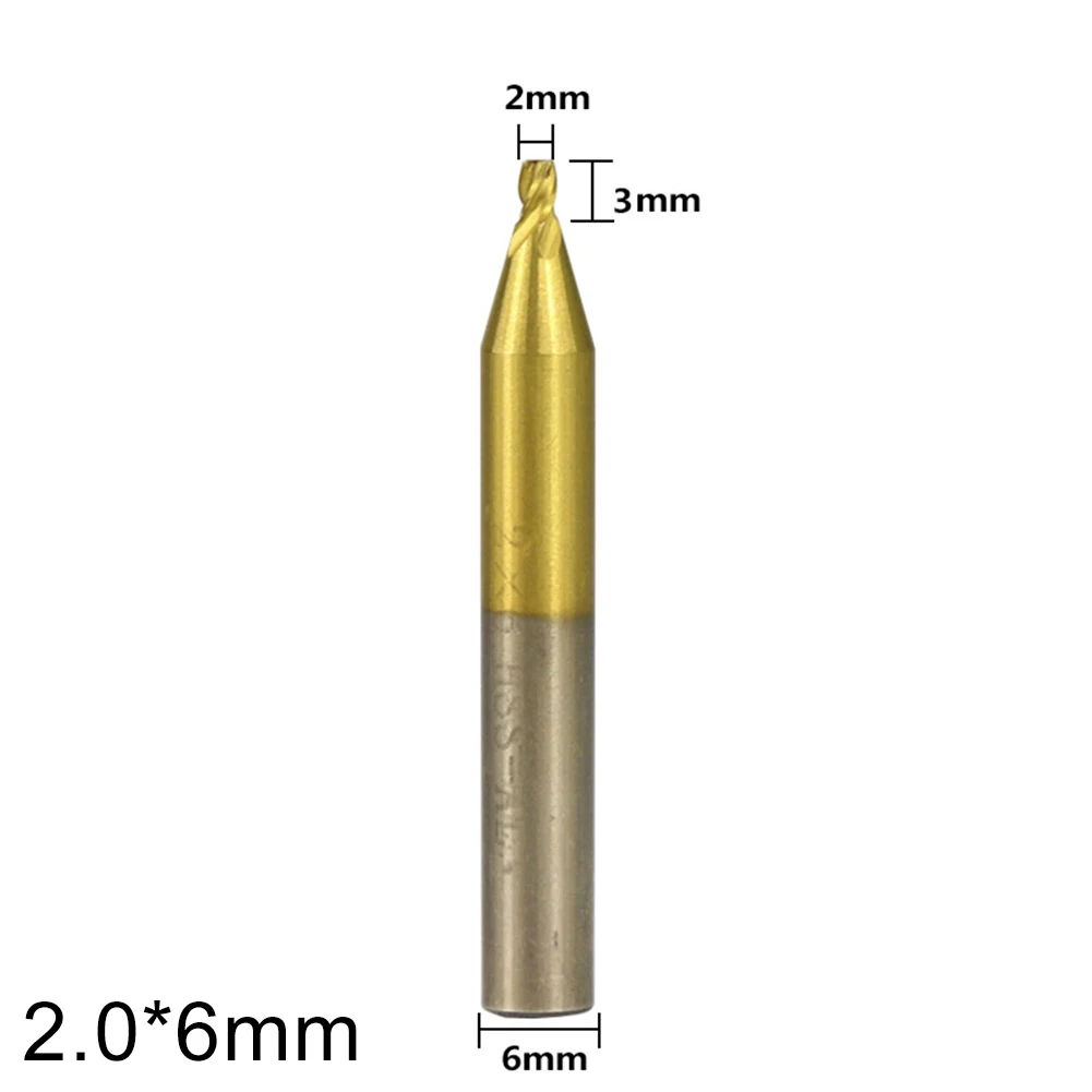 1pc 6mm Shank Key Cutting Machine End Milling Cutter Vertical Key Machine 1.0-5.0mm For Plastics PCB Metal Processing