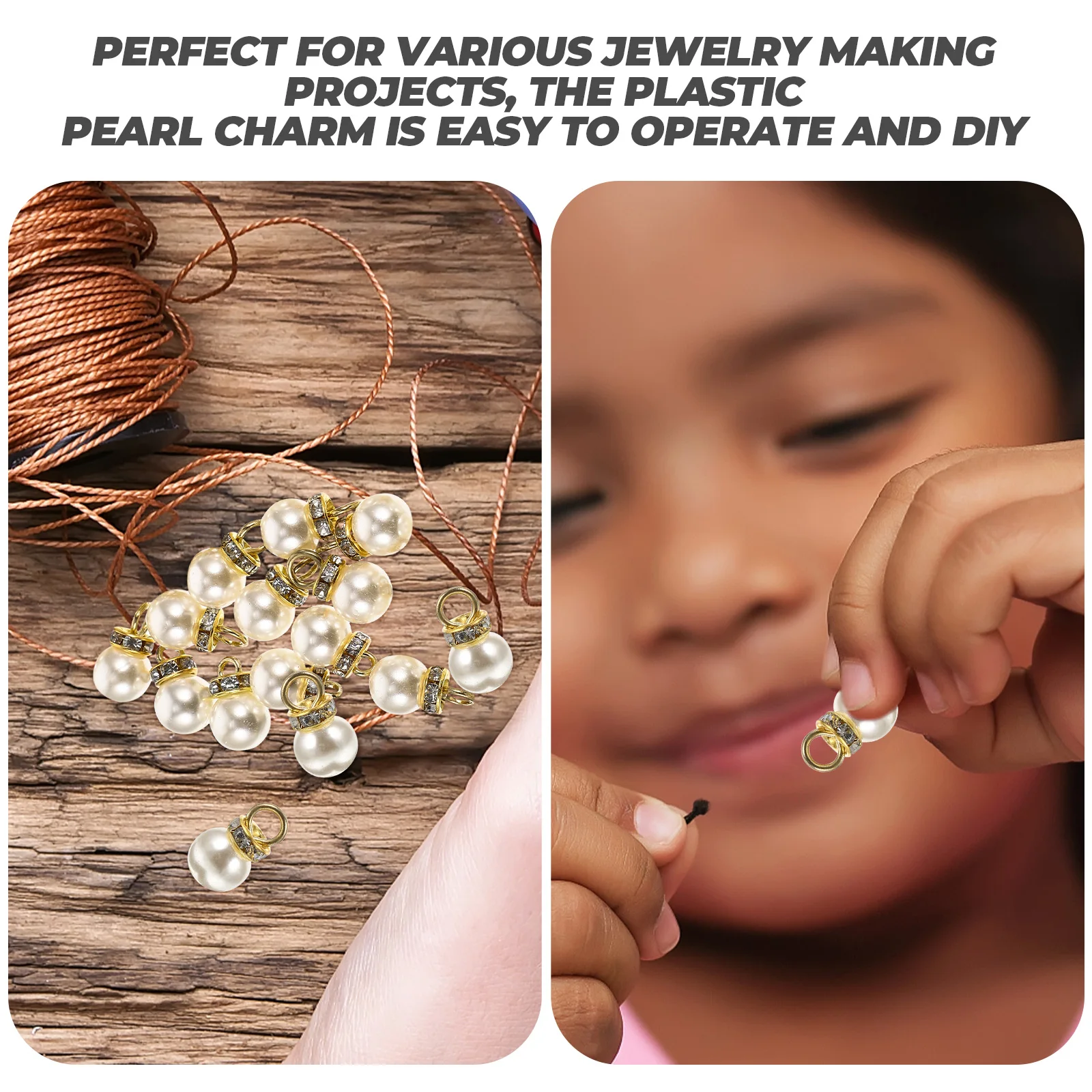 

100pcs Imitation Pearl Charms Diy Jewelry Making Pendant Bracelet Necklace Accessories Plastic Pendant Charm For Handmade