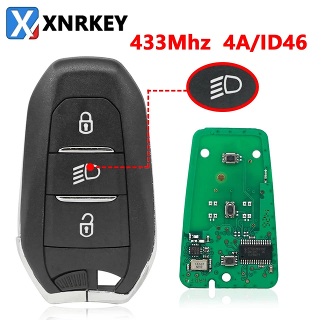 Xnrkey 3ボタンリモート車のキー4A/ID46チップ433 433mhzのfskのためのプジョー3008 5008 2016シトロエンC3  C5キーレスエントリースマートキー - AliExpress