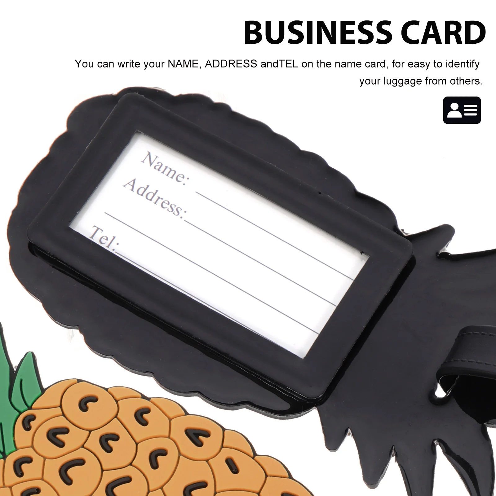 

Дорожная багажная бирка с ананасом, желтая прочная пластиковая бирка для багажа для чемодана, идентификатор багажа, имя, адрес