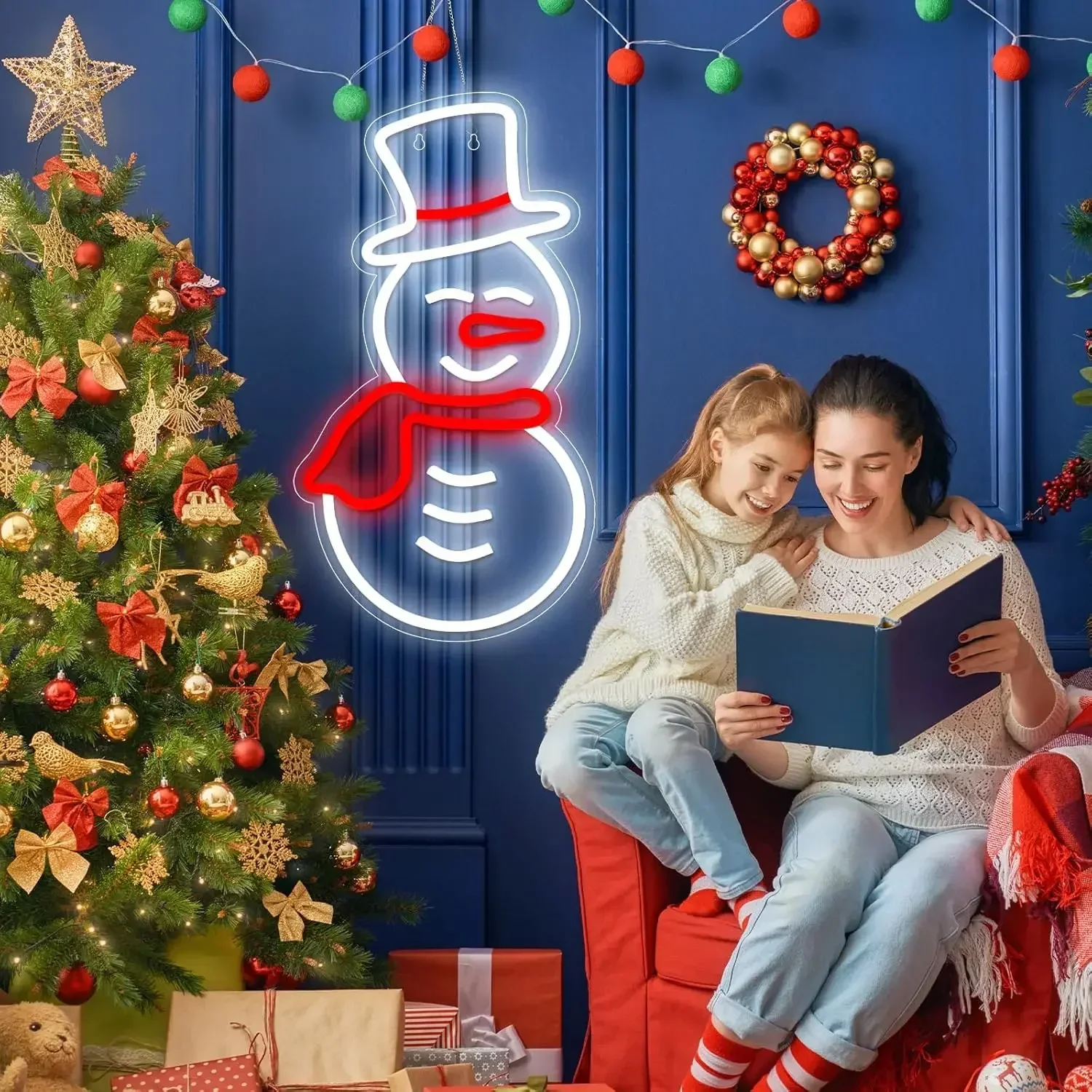 ثلج النيون تسجيل USB عكس الضوء LED ضوء النيون تسجيل جدار الفن الديكور لغرفة النوم غرفة المعيشة بار هدايا عيد ميلاد الحزب