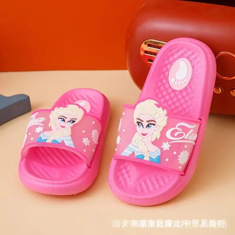 Summer Baby Boys Girl Slippers Cartoon Spiderman Elsa Buzz Lightyear Sofia Print Kid Indoor Soft Anti-Skid Beach Shoes Flip Flop